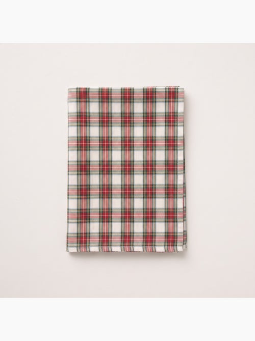 Kersttafelkleed van katoen, goudkleurig reliëfdraad, tartan ruit - gamusi - Kiabi