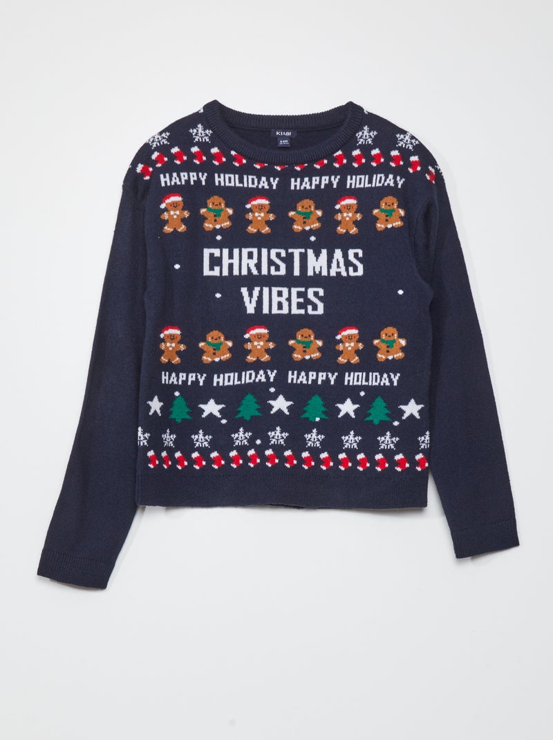 Kersttrui 'Christmas Vibes' BLAUW - Kiabi