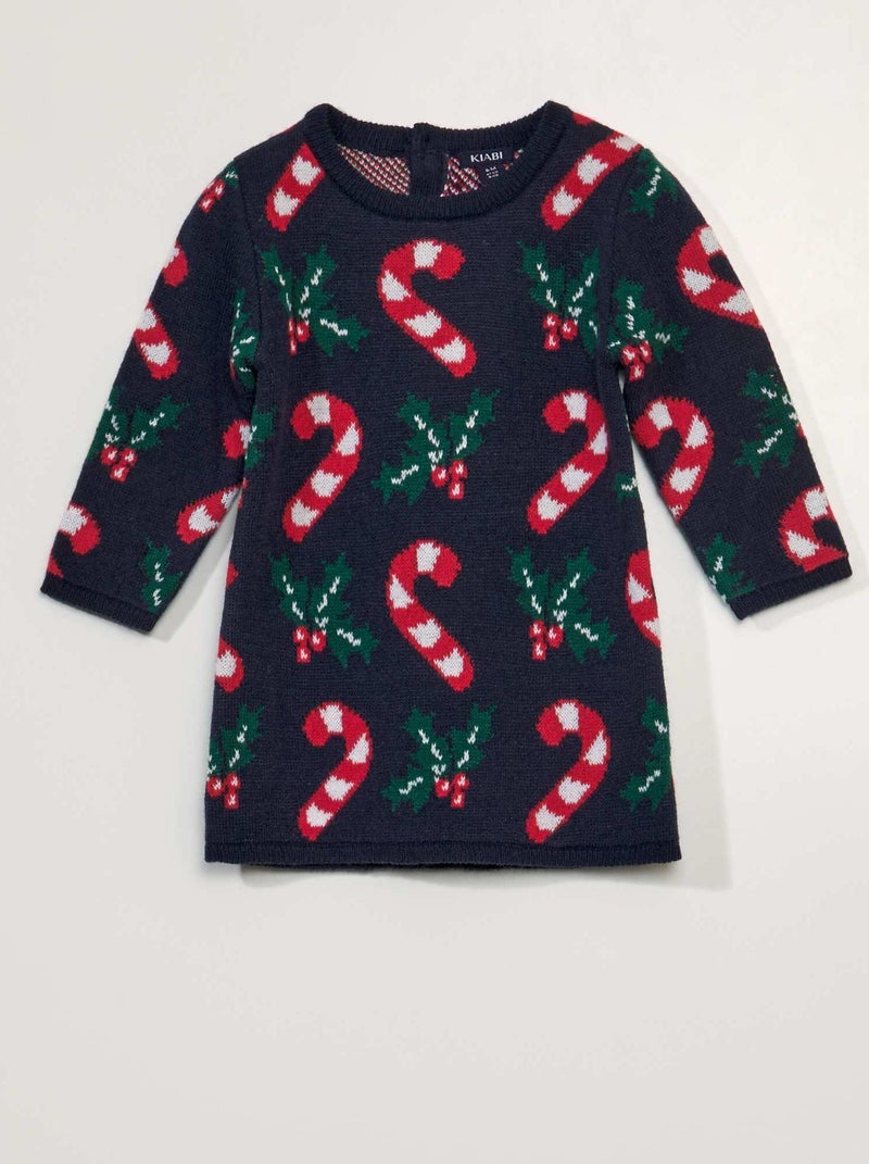 Kersttrui-jurk BLAUW - Kiabi