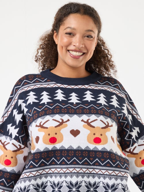 Kersttrui met jacquardmotief - rendier - Kiabi
