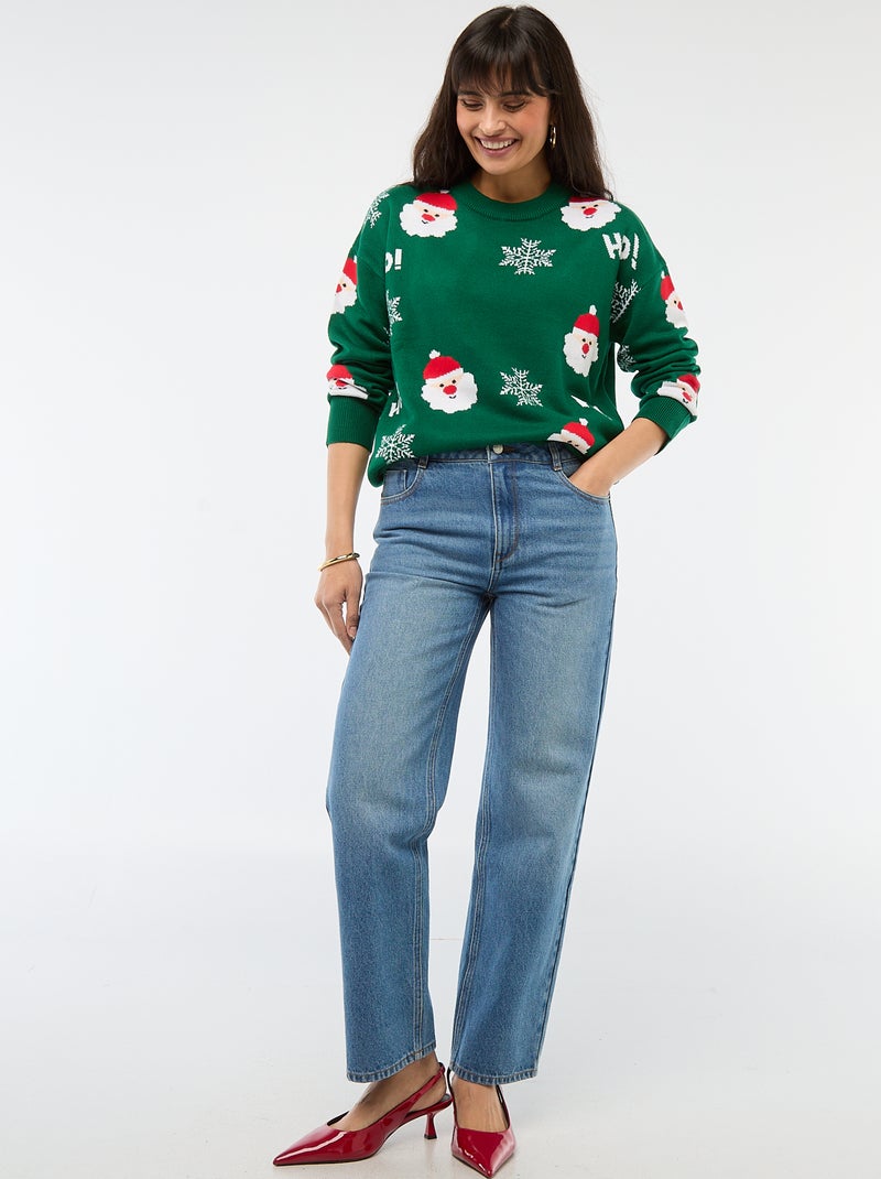 Kersttrui met jacquardmotief Groen - Kiabi