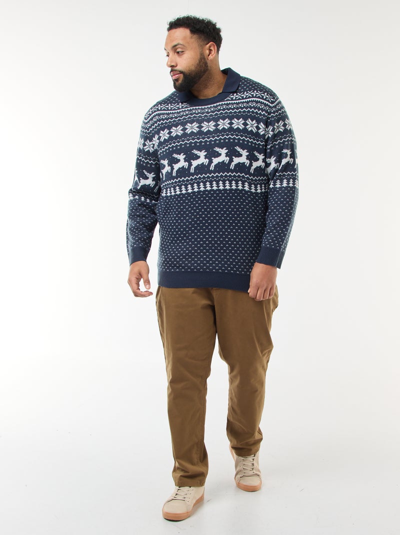 Kersttrui met motief Blauw - Kiabi