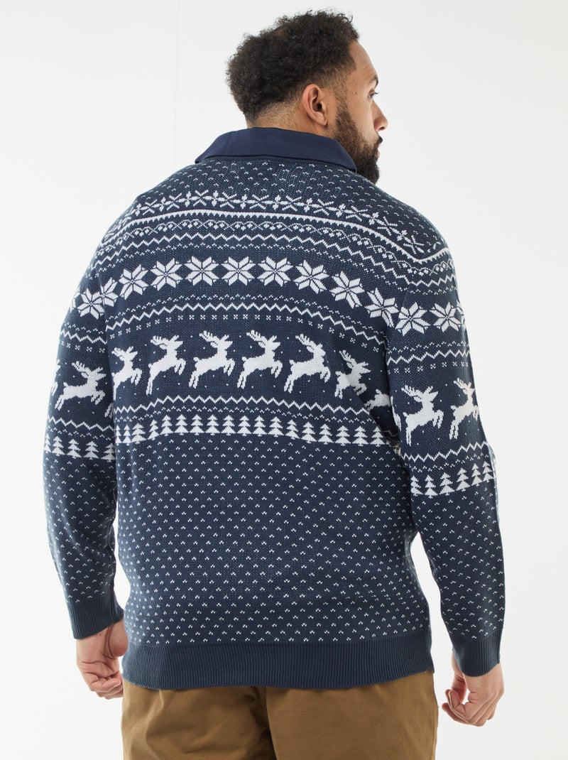 Kersttrui met motief Blauw - Kiabi