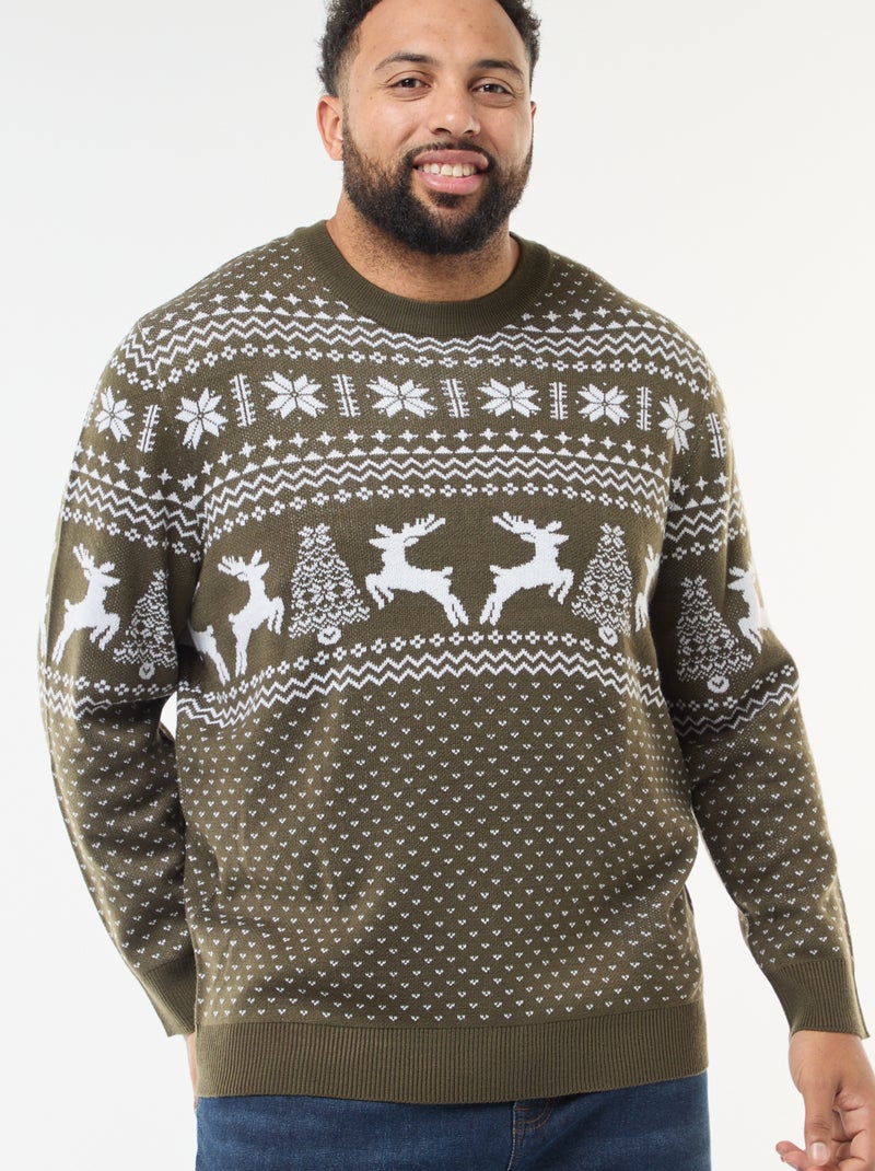 Kersttrui met motief Kaki - Kiabi