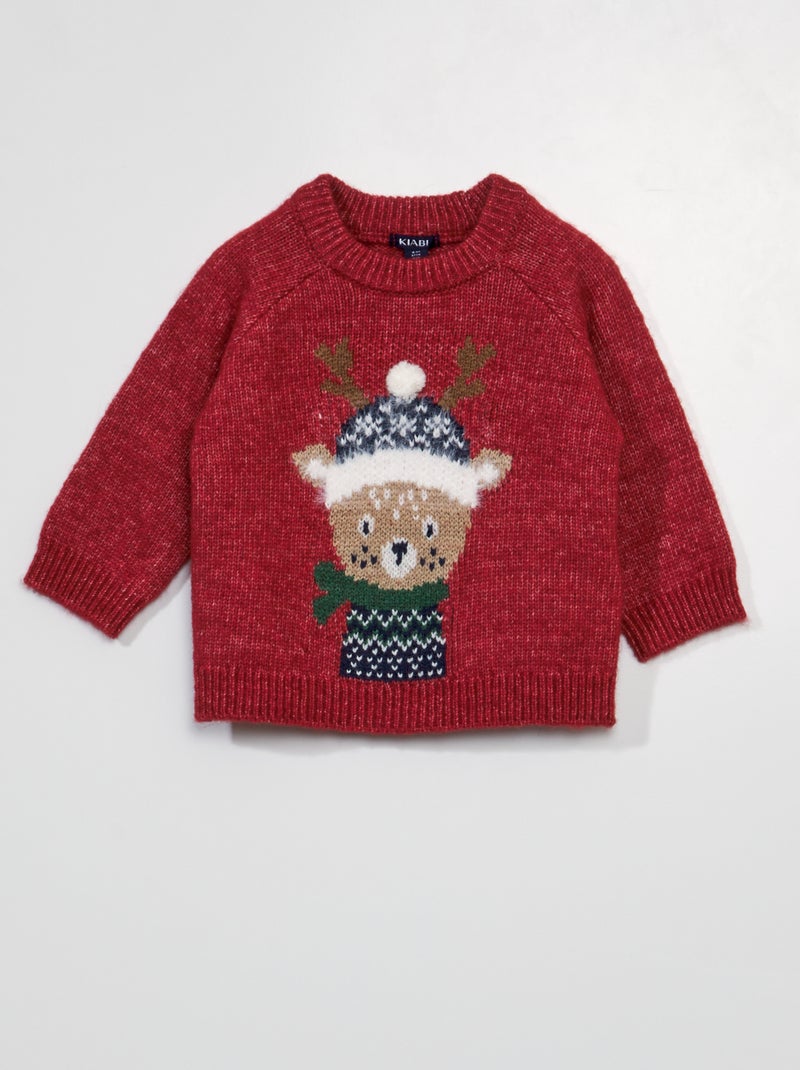 Kersttrui met motiefje ROOD - Kiabi