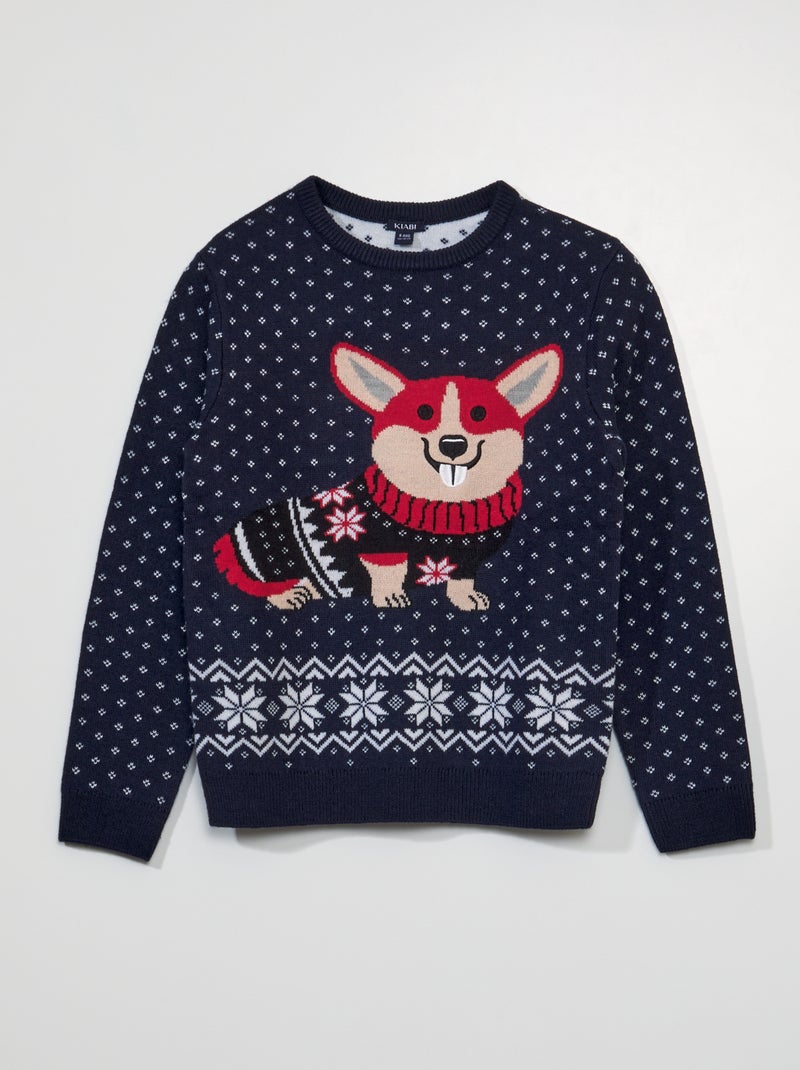 Kersttrui met print aan de voorzijde Blauw - Kiabi