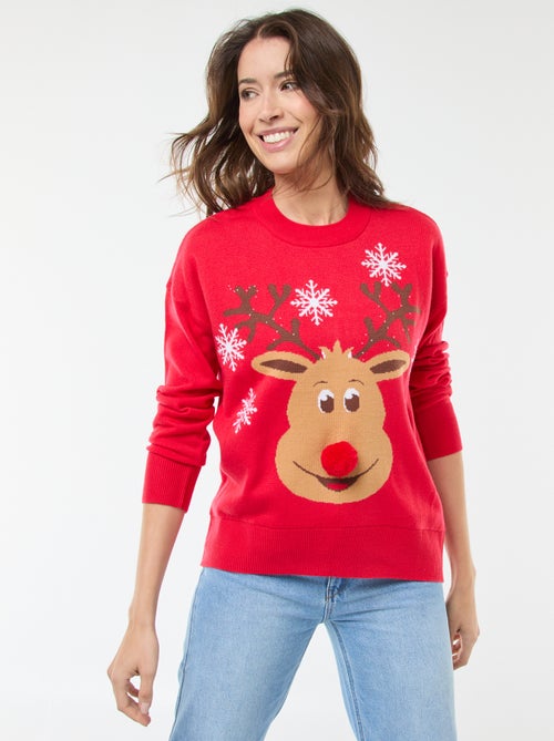 Kersttrui met rendierprint - Kiabi