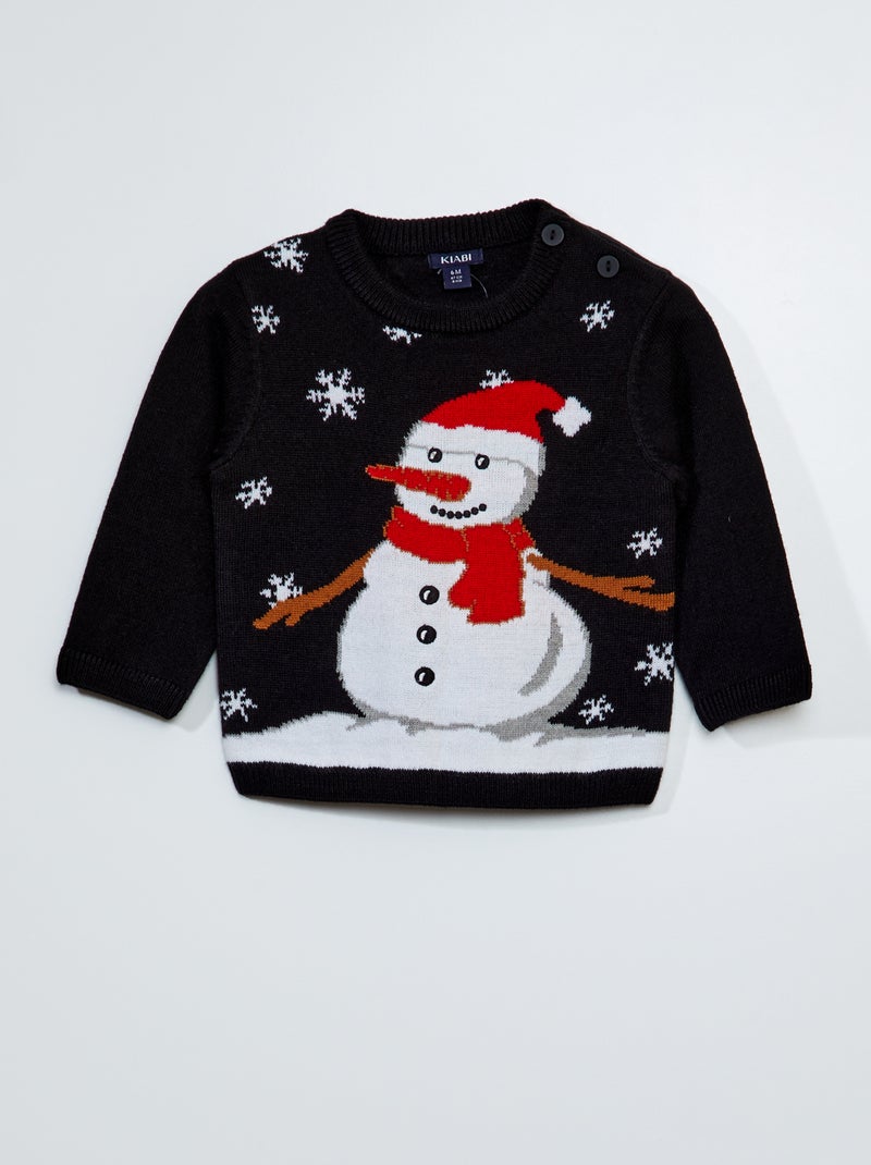 Kersttrui met sneeuwman BLAUW - Kiabi