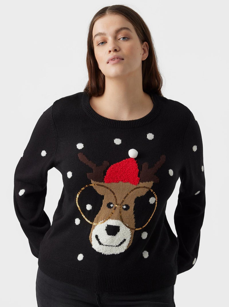 Kersttrui in grote maten - sweater - Zingende kerstman met gitaar