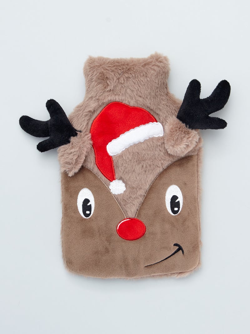 Kerstwarmwaterkruik van imitatiebont BRUIN - Kiabi