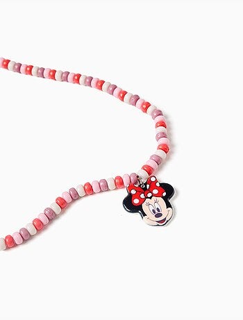 Ketting met kralen en minnie hanger