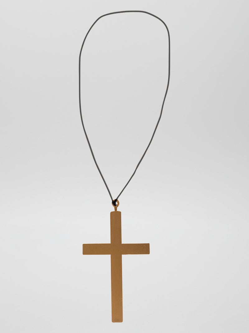 Ketting met priesterkruis - Verkleedkleding goudkleur - Kiabi