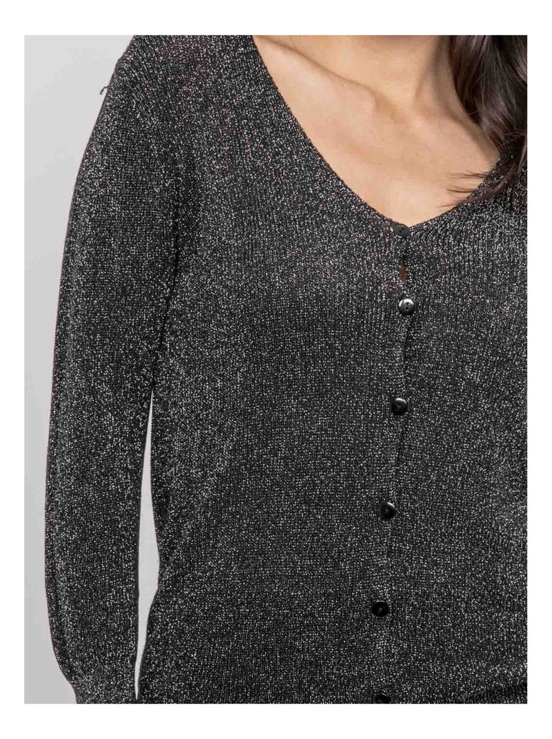 Kevel lurex vest Zwart - Kiabi