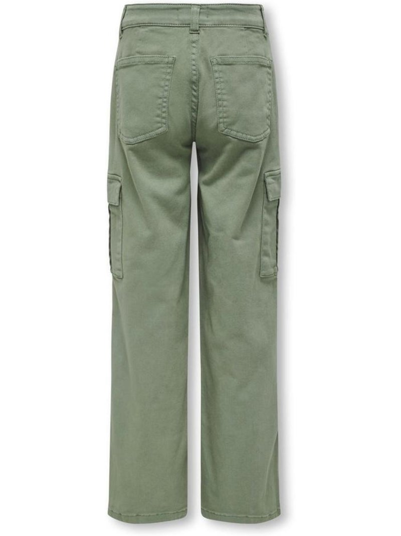 Kids ONLY Kogyarrow Meisjes Broek Recht Kaki Licht kakigroen - Kiabi