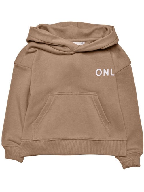KIDS ONLY Meisjes Hoodie Bruin met Klein Logo - Kiabi KIDS ONLY Meisjes Hoodie Bruin met Klein Logo - Kiabi