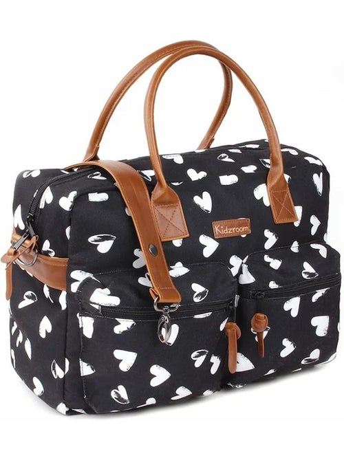 Kidzroom | sac à langer black & white et son matelas coeurs - Kiabi