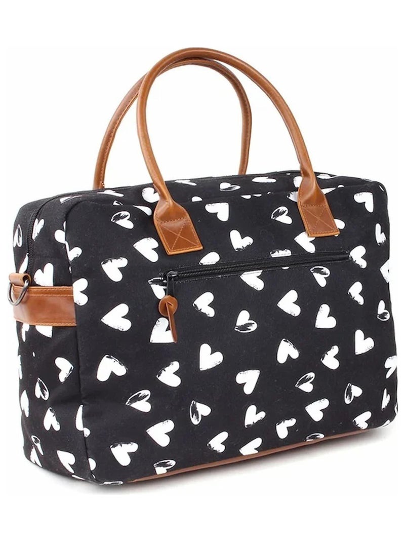 Kidzroom | sac à langer black & white et son matelas coeurs Noir - Kiabi