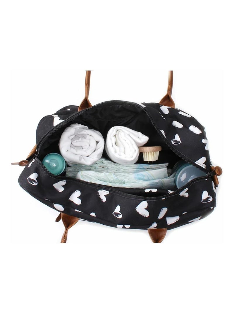 Kidzroom | sac à langer black & white et son matelas coeurs Noir - Kiabi