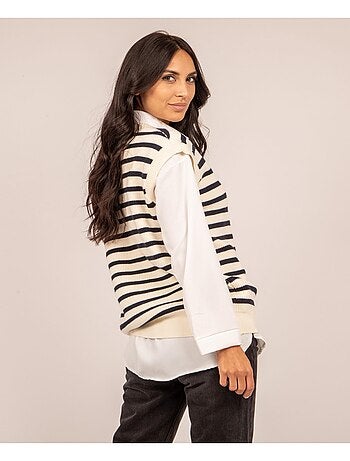KILISS gestreept mouwloos vest