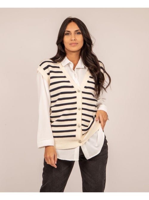 KILISS gestreept mouwloos vest - Kiabi KILISS gestreept mouwloos vest - Kiabi