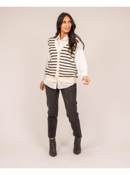 KILISS gestreept mouwloos vest - Kiabi KILISS gestreept mouwloos vest - Kiabi