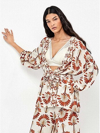 Kimono bedrukt met palmbomen