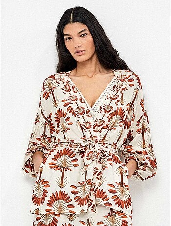 Kimono bedrukt met palmbomen