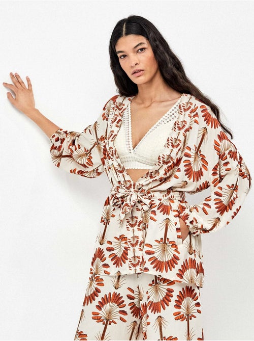 Kimono bedrukt met palmbomen - Kiabi