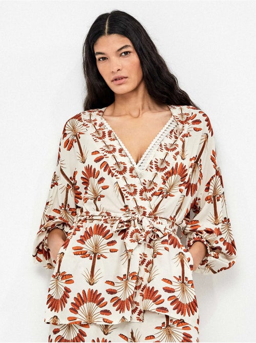 Kimono bedrukt met palmbomen - Kiabi