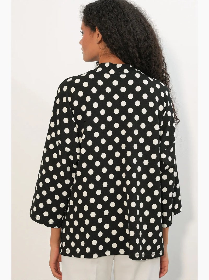 Kimono de plage à pois bdart Noir - Kiabi