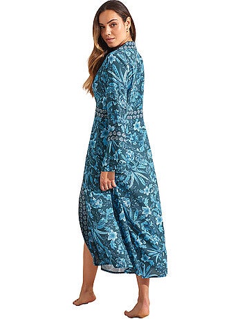 Kimono long de plage acanthus