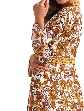 Kimono long de plage acanthus