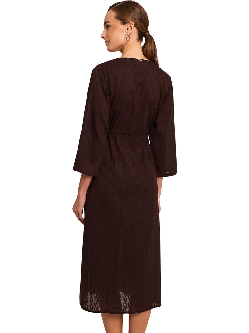 Kimono long de plage duna Marron - Kiabi