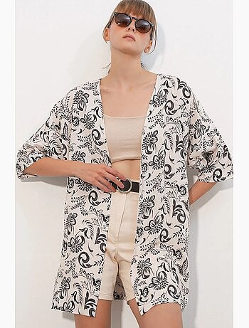 Kimono long imprimé en viscose bdart