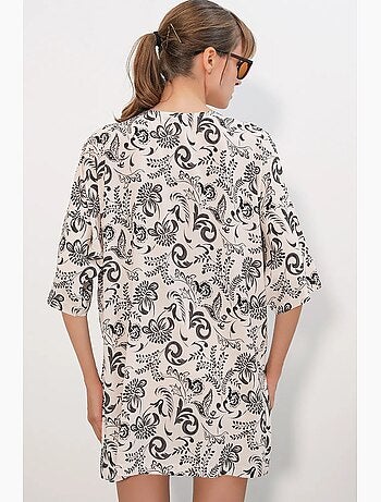 Kimono long imprimé en viscose bdart