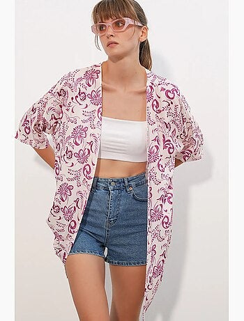 Kimono long imprimé en viscose bdart