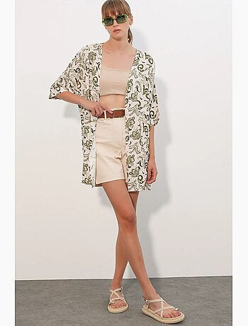 Kimono long imprimé en viscose bdart