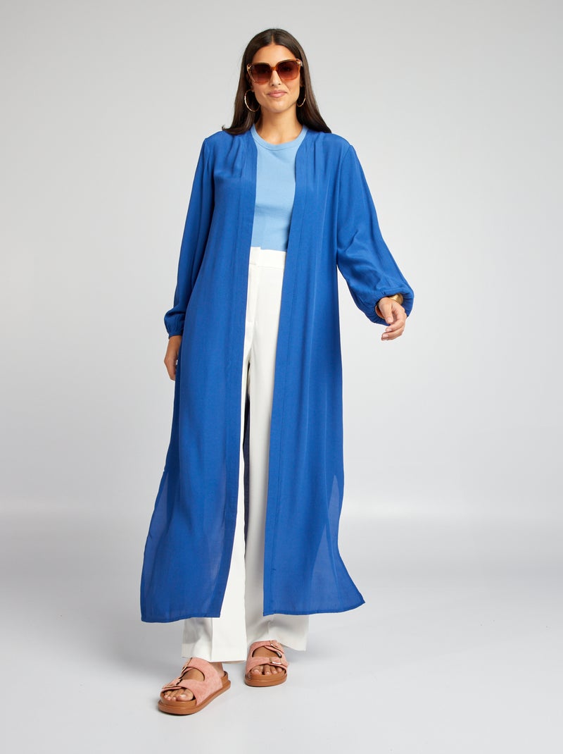 Kimono long ouvert imprimé Bleu - Kiabi