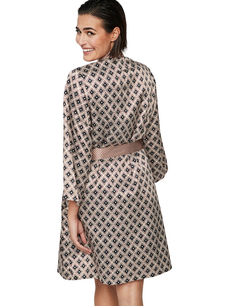 Kimono negligé p116 satin sublime Bruin - Kiabi