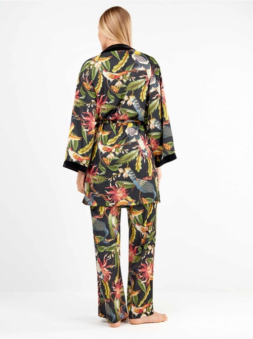 Kimono reversible en tejido de satén y terciopelo - Kiabi