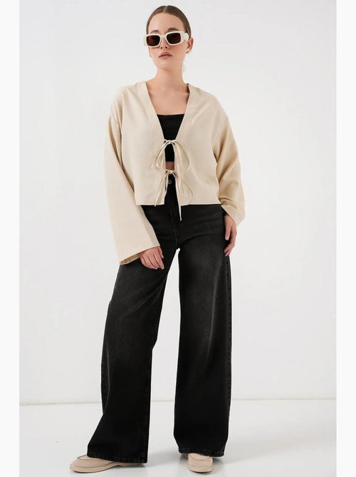 Kimono-vest met v-hals viscosemix bdart - Kiabi