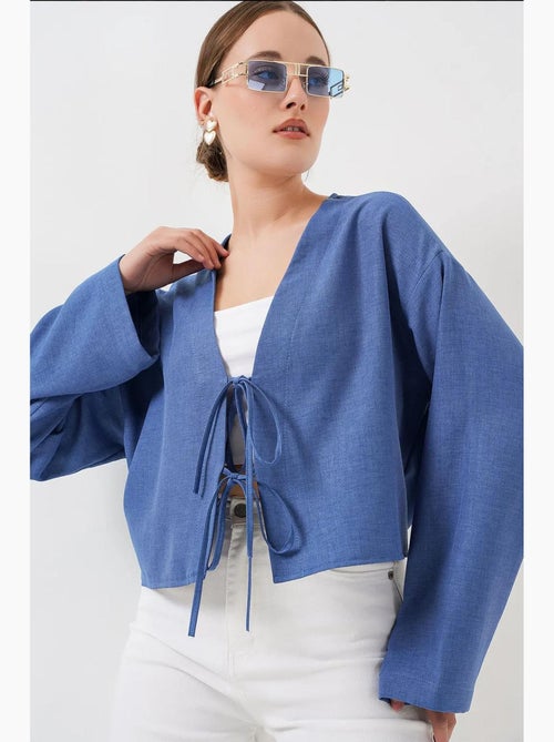 Kimono-vest met v-hals viscosemix bdart - Kiabi Kimono-vest met v-hals viscosemix bdart - Kiabi
