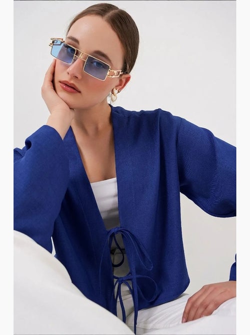 Kimono-vest met v-hals viscosemix bdart - Kiabi