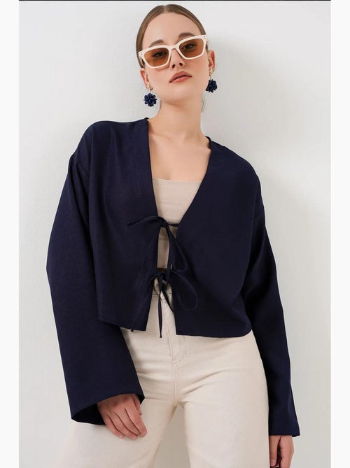 Kimono-vest met v-hals viscosemix bdart - Kiabi Kimono-vest met v-hals viscosemix bdart - Kiabi