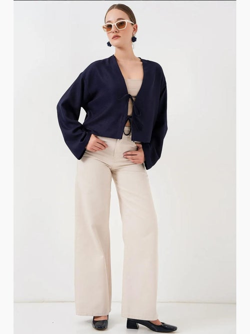 Kimono-vest met v-hals viscosemix bdart - Kiabi Kimono-vest met v-hals viscosemix bdart - Kiabi