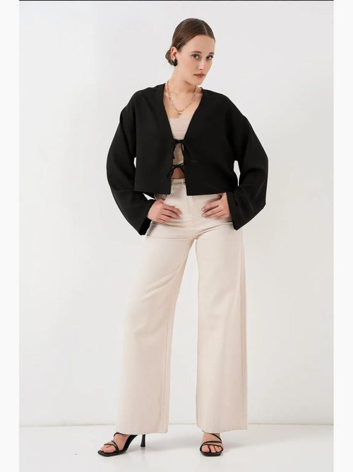 Kimono-vest met v-hals viscosemix bdart - Kiabi