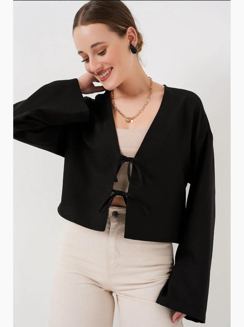 Kimono-vest met v-hals viscosemix bdart - Kiabi