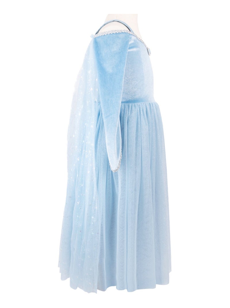 Kind verkleedjurk prinses sneeuwkoningin in fluweel Blauw - Kiabi