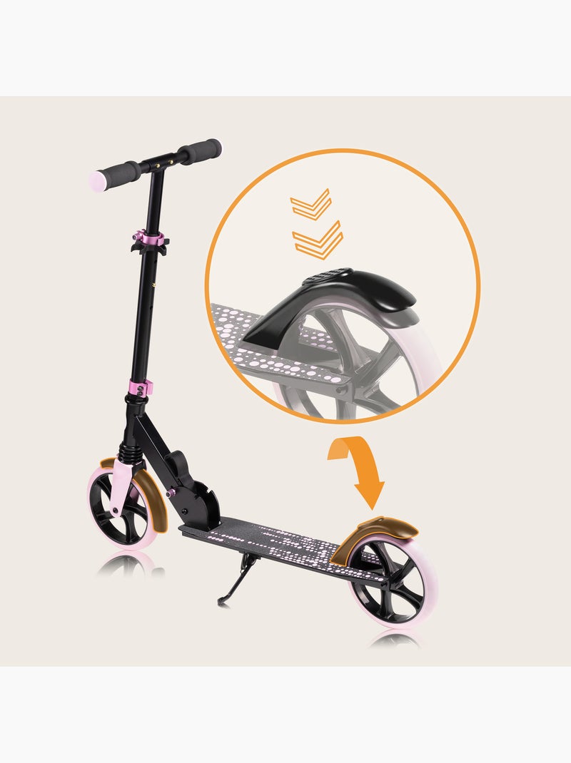 Kinder- en volwassenstep LIONELO Luca – Tot 100 kg – Compact opvouwbaar – Flessenhouder Zwart Roze - Kiabi