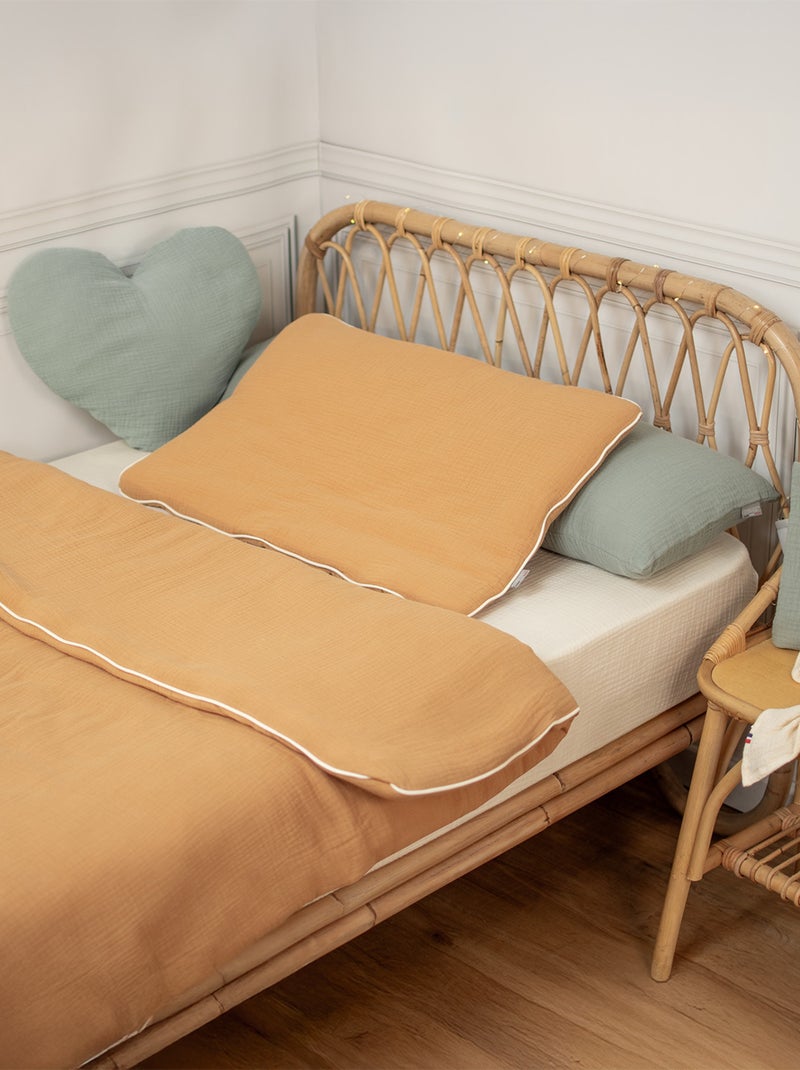 Kinder dekbed en kussen katoen gaas Lichtbruin - Kiabi